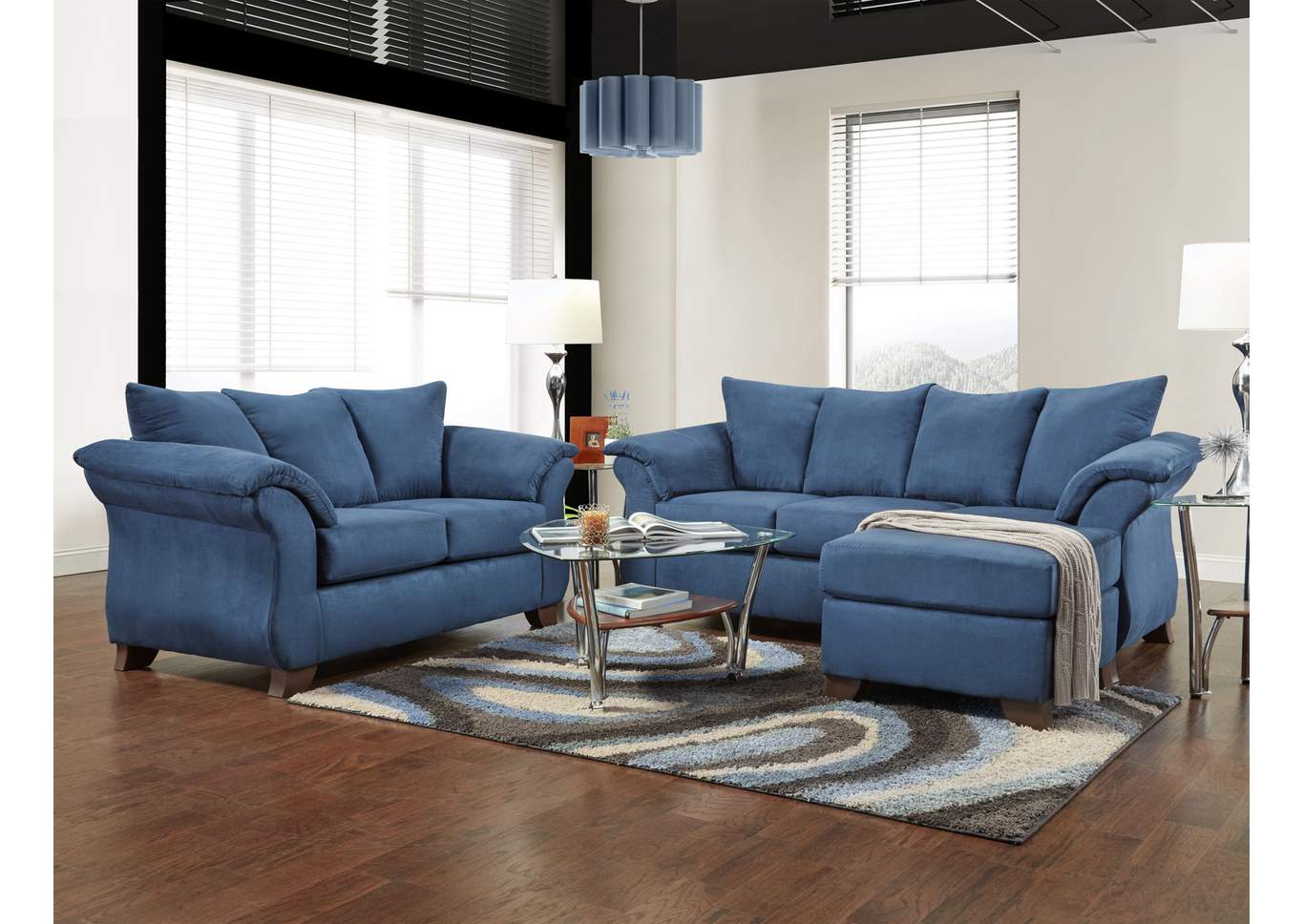 Sensations Cobalt Sofa & Chaise,Affordable Furniture