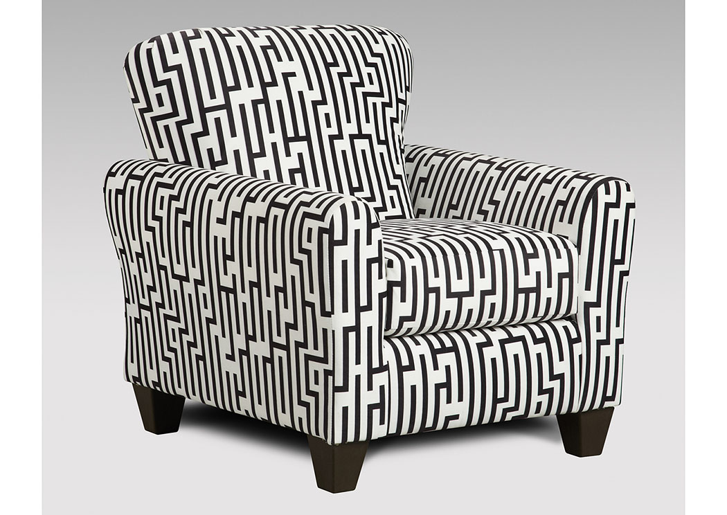 Maze Black & White Accent Chair,Affordable Furniture