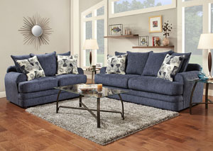 Image for Caliber Navy Sofa & Loveseat