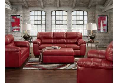 Image for Austin Red Arm Chair & 1/2