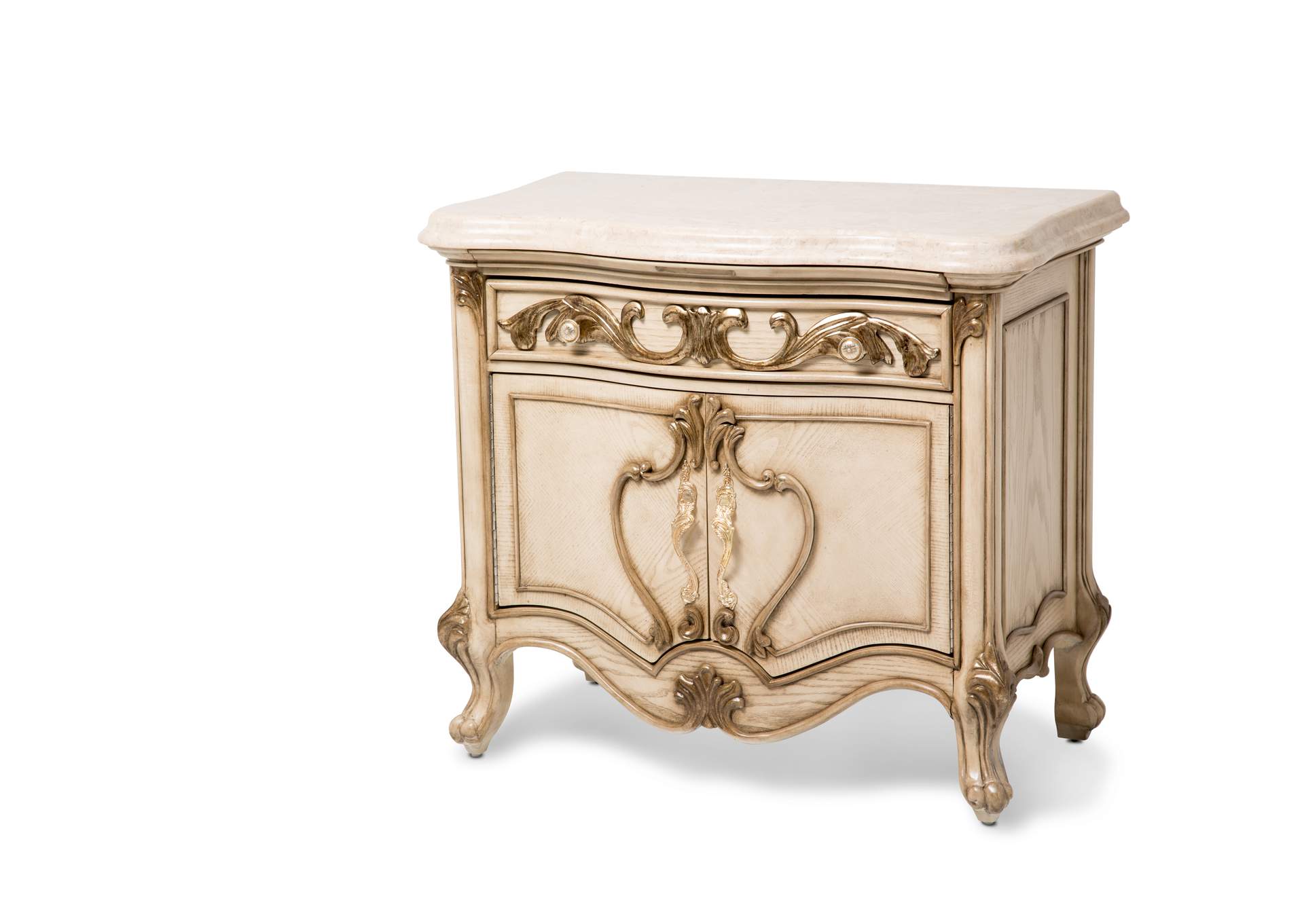 Platine de Royale Nightstand Champagne,Michael Amini (AICO)