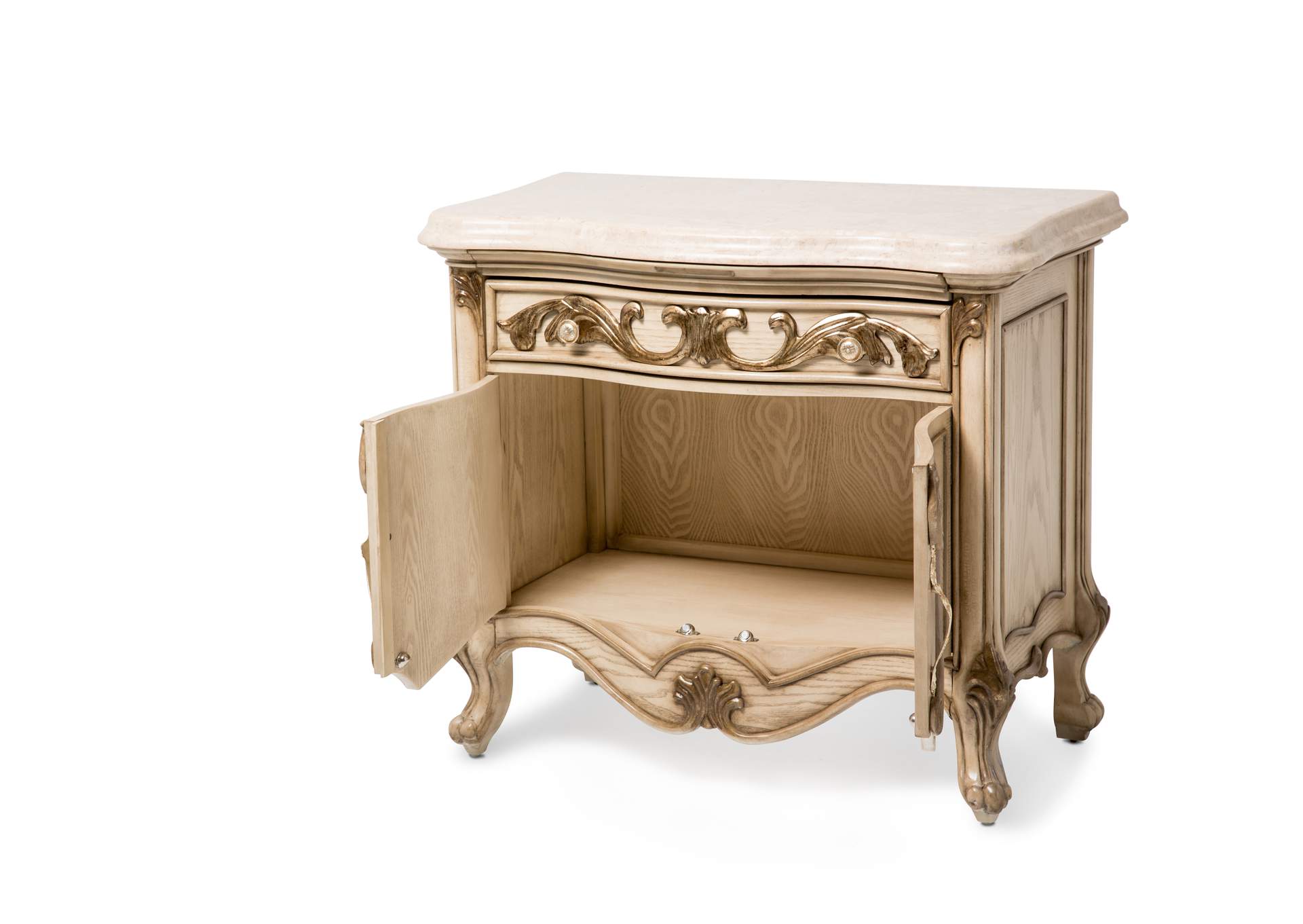 Platine de Royale Nightstand Champagne,Michael Amini (AICO)