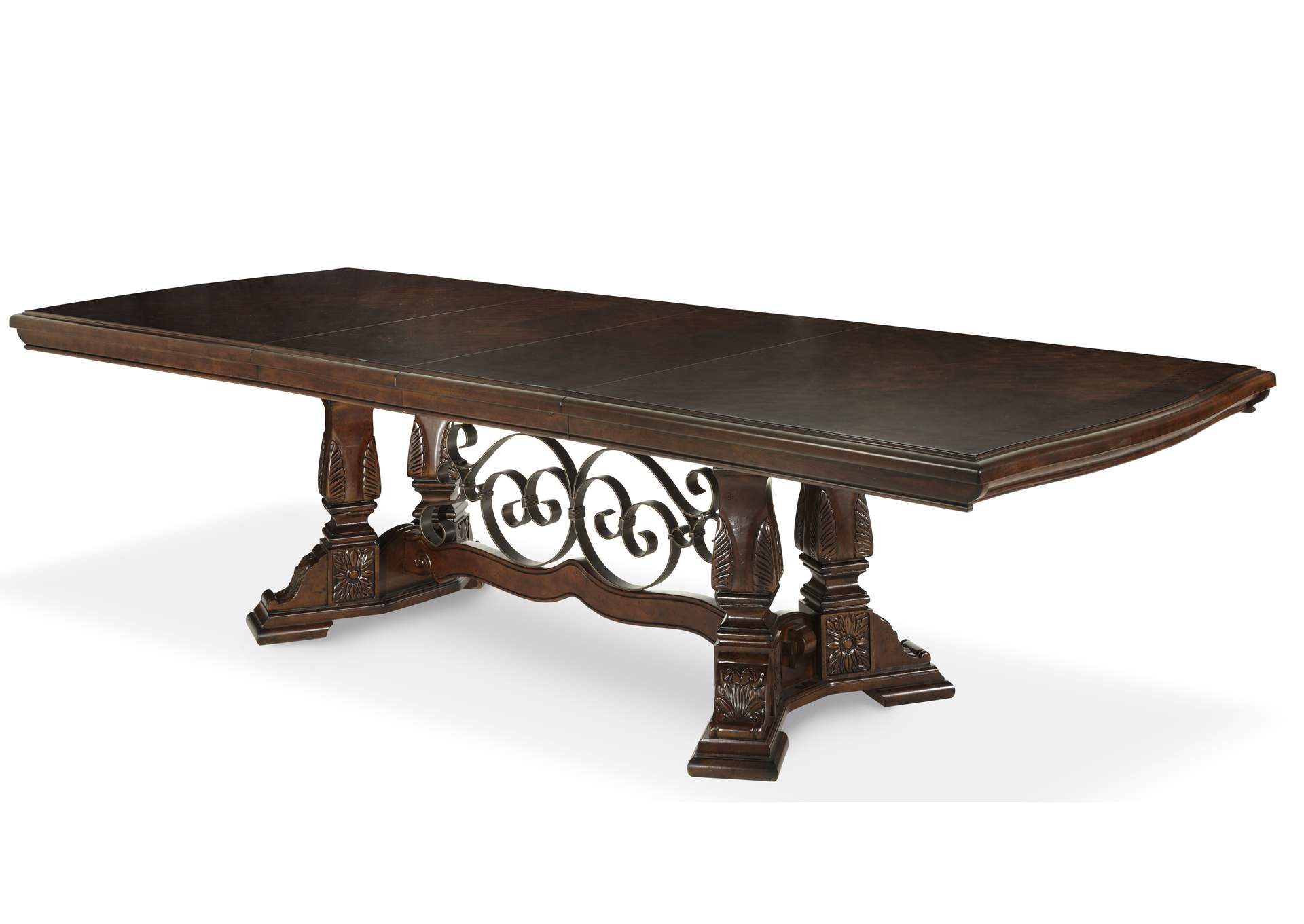 Windsor Court Vintage Fruitwood Rectangular Dining Table w/2 20" Leaves,Michael Amini (AICO)