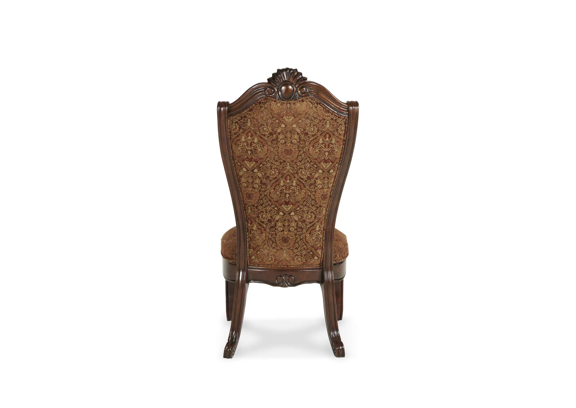 Windsor Court Side Chair Fabric Back Vintage Fruitwood,Michael Amini (AICO)