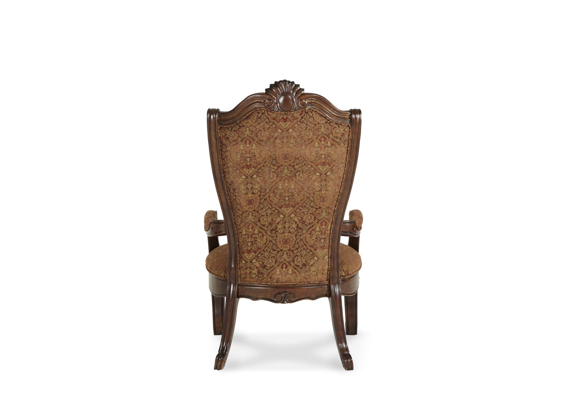 Windsor Court Arm Chair-FabricBack Vintage Fruitwood,Michael Amini (AICO)