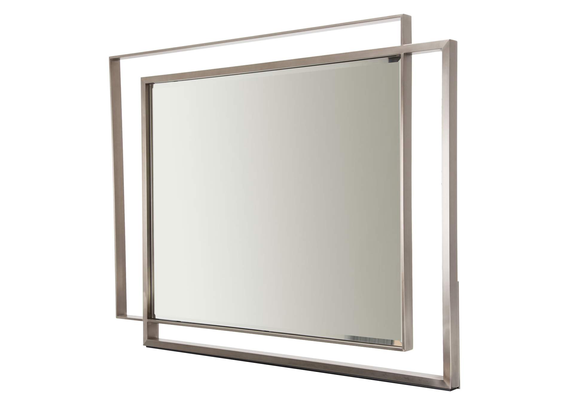 Metro Lights Metal Wall Mirror Midnight,Michael Amini (AICO)