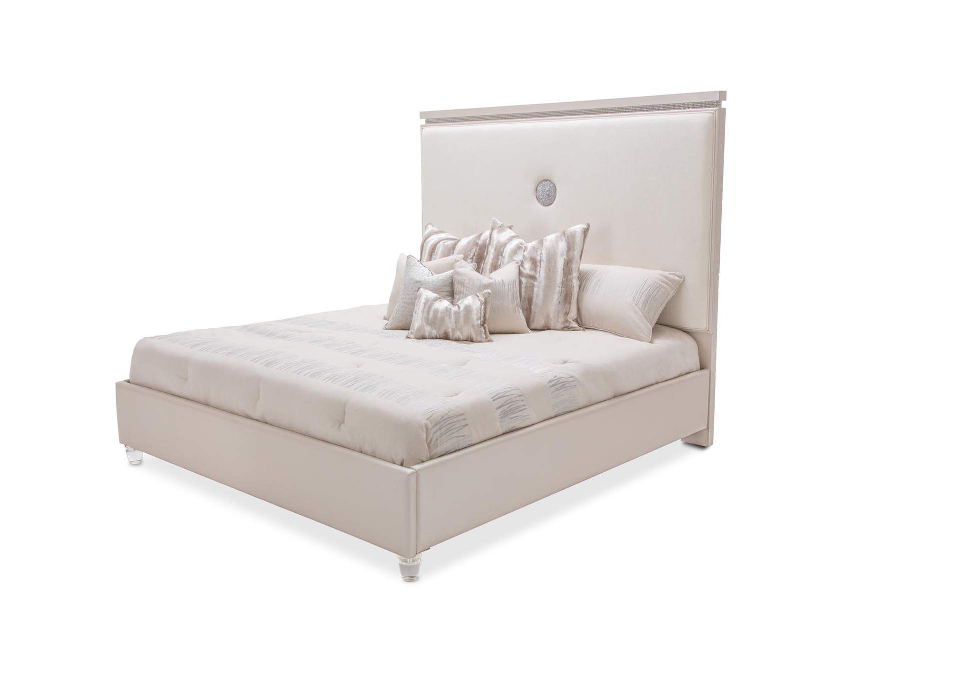Glimmering Heights"E. King Bed"Ivory,Michael Amini (AICO)