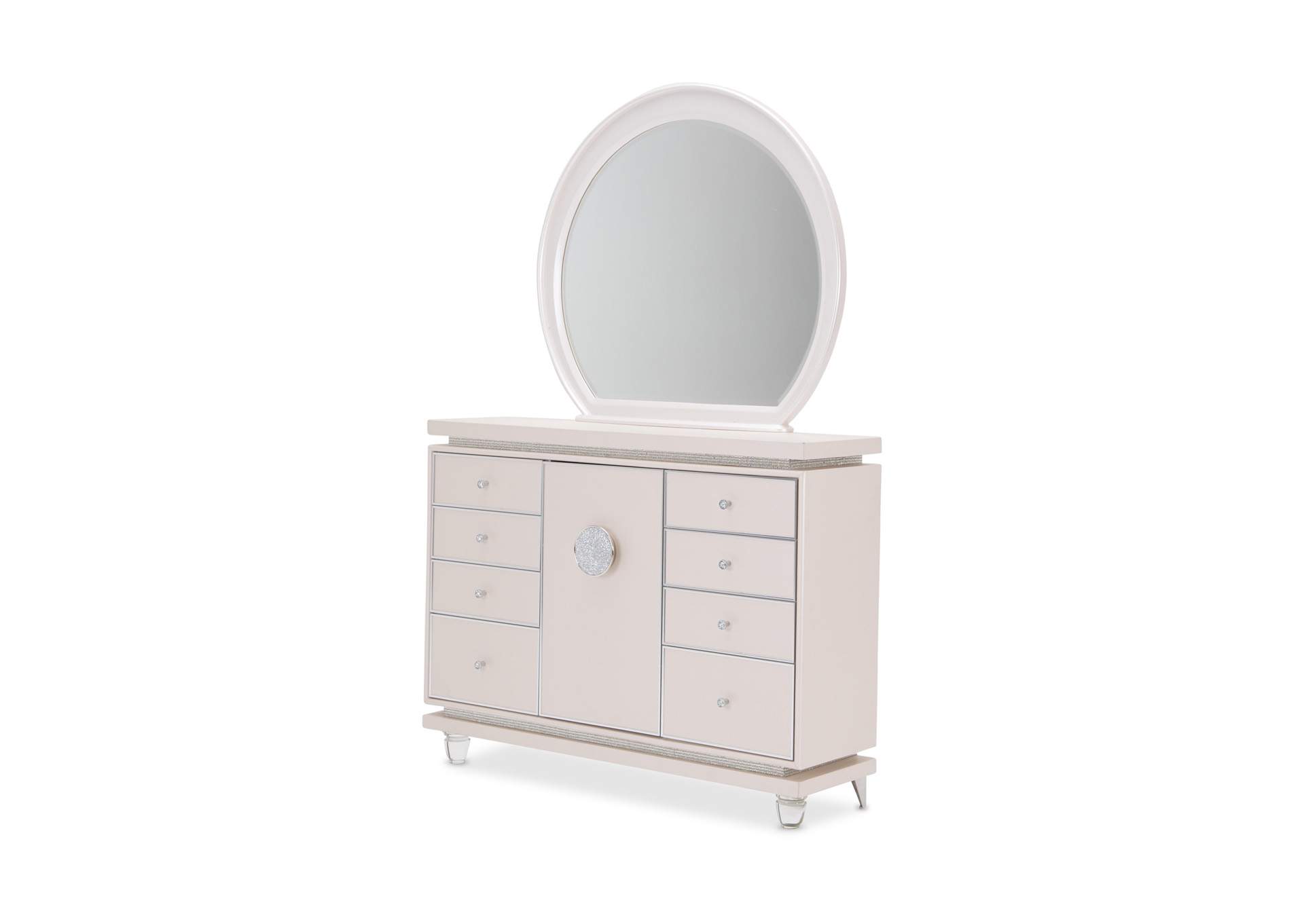 Glimmering Heights"Dresser and Mirror"Ivory,Michael Amini (AICO)