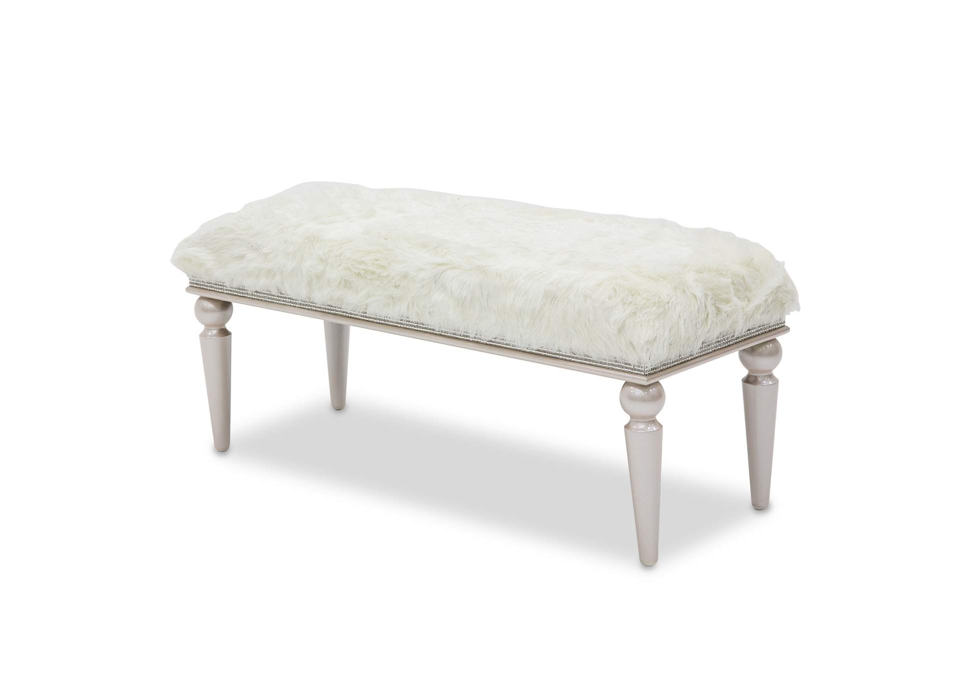Glimmering Heights Non-Storage Bed Bench Ivory,AICO
