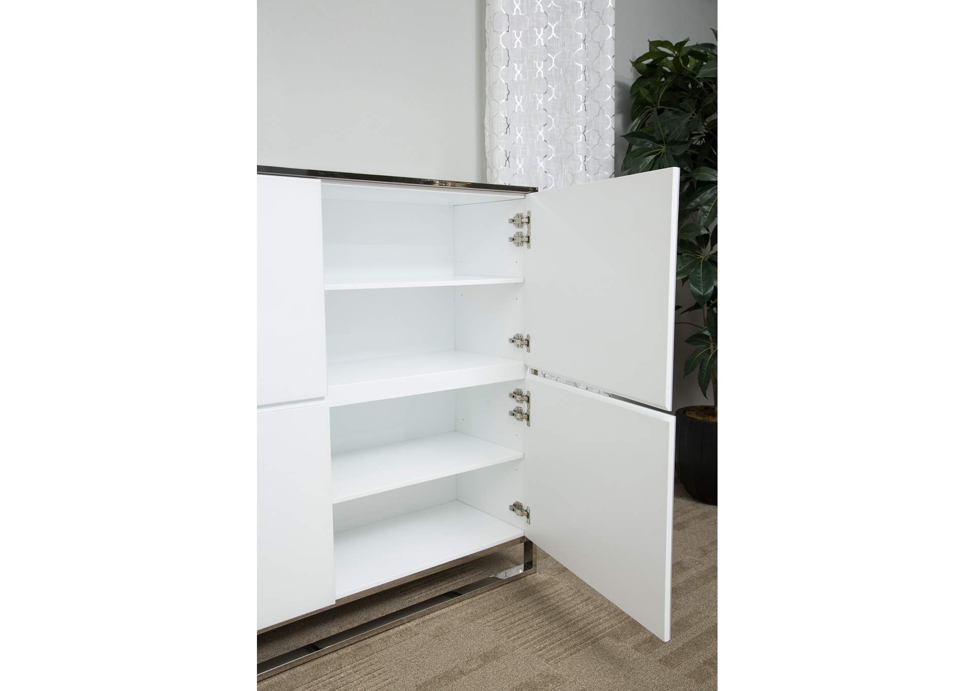 State St. Accent Cabinet Glossy White,AICO