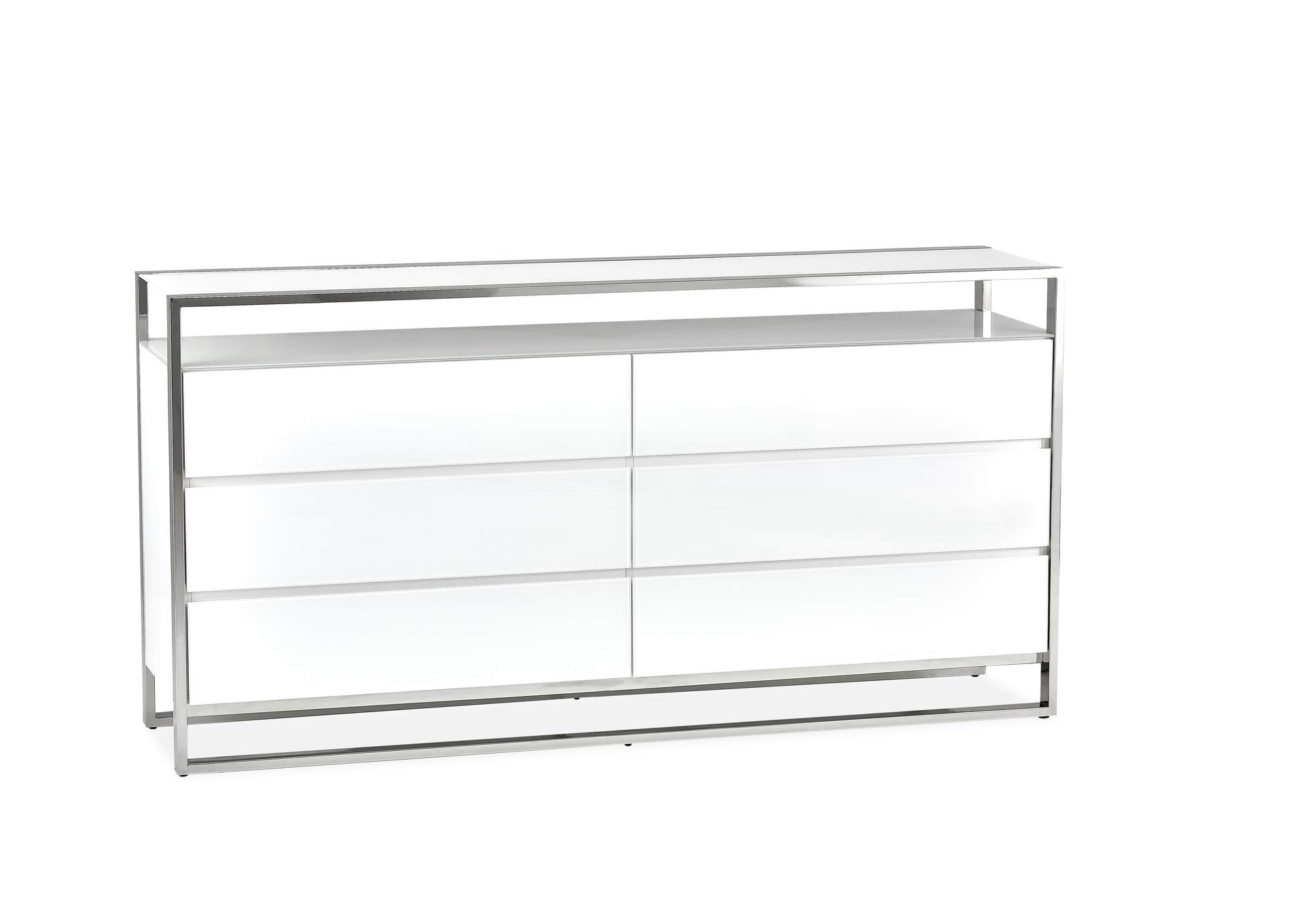 State St. Metal Dresser Glossy White,Michael Amini (AICO)