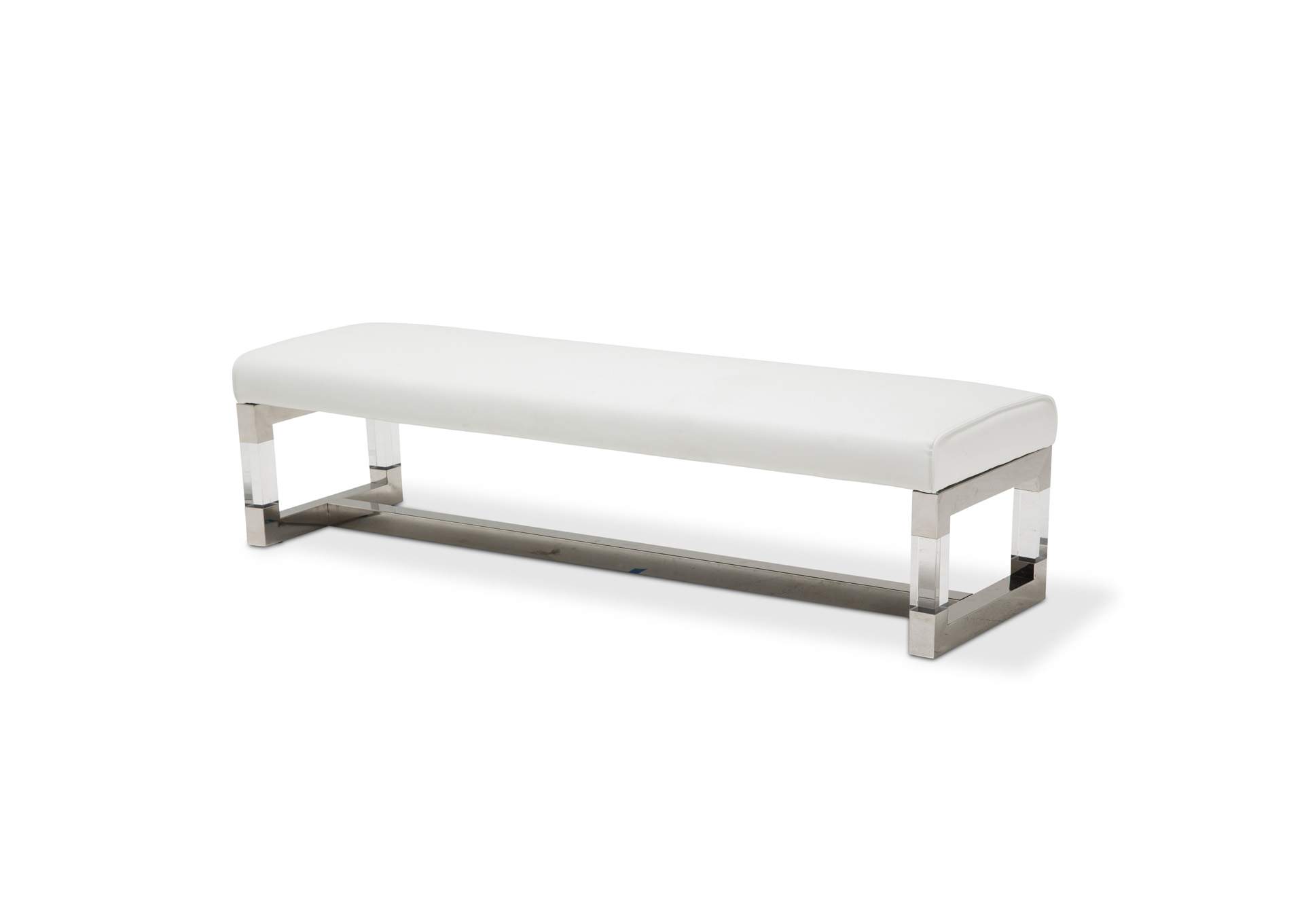 State St. Non Storage Bed Bench Stainless Steel,Michael Amini (AICO)