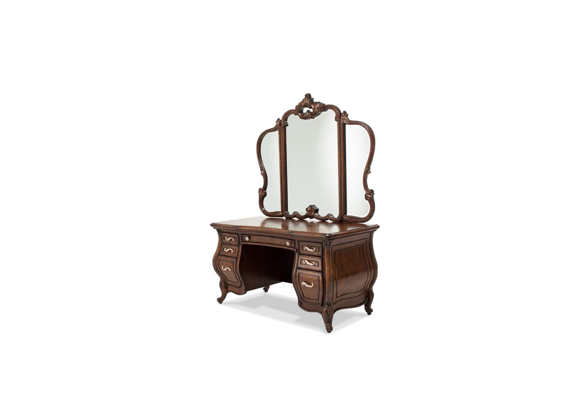 Platine De Royale Light Espresso Vanity Mirror Furniture Fashions
