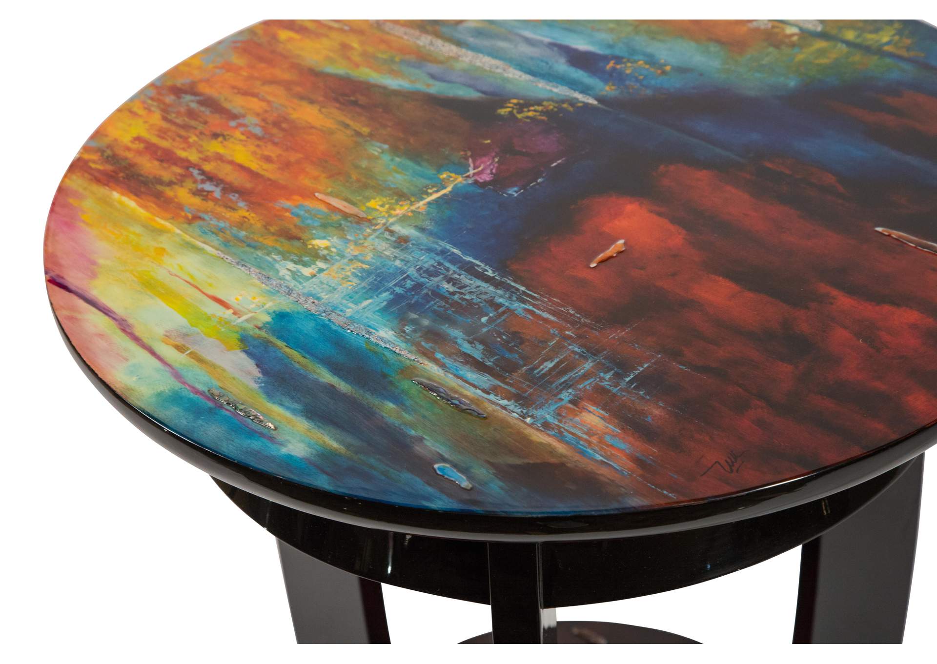 Illusions Round Chair Side Table,Michael Amini (AICO)