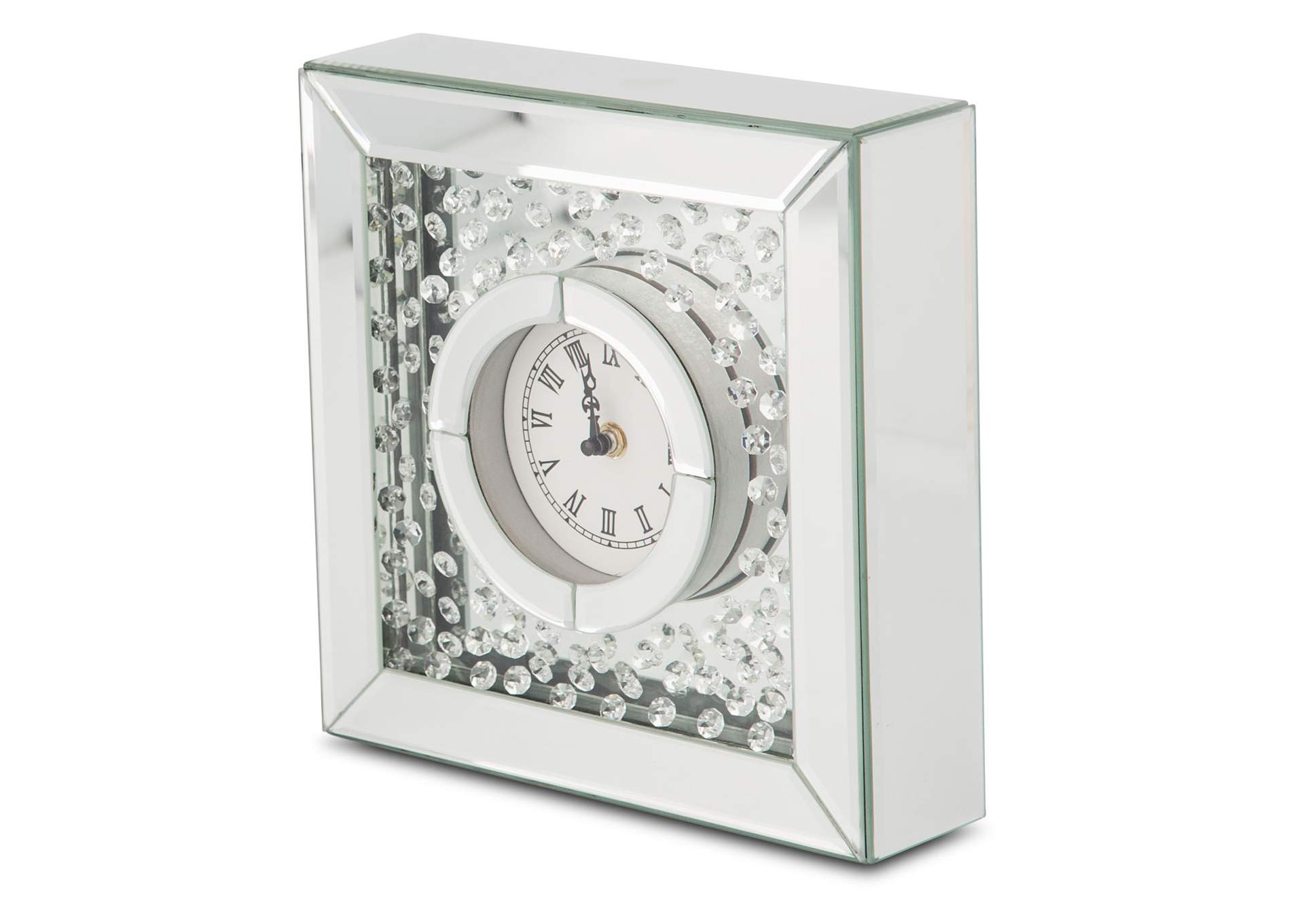 Montreal Table Clock w/Crystal Accents,Michael Amini (AICO)