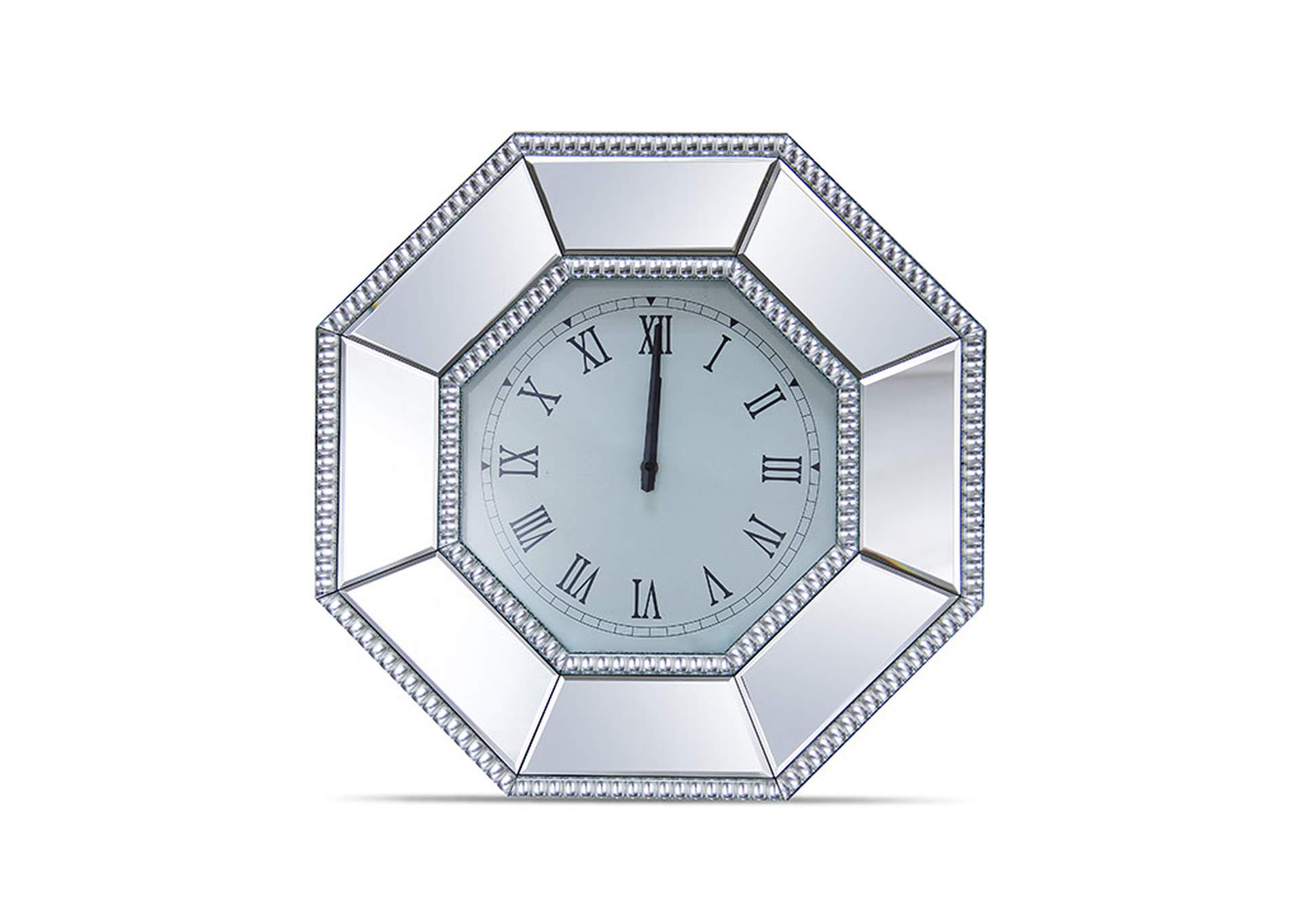 Montreal Octagonal Mirrored Wall Clock,Michael Amini (AICO)