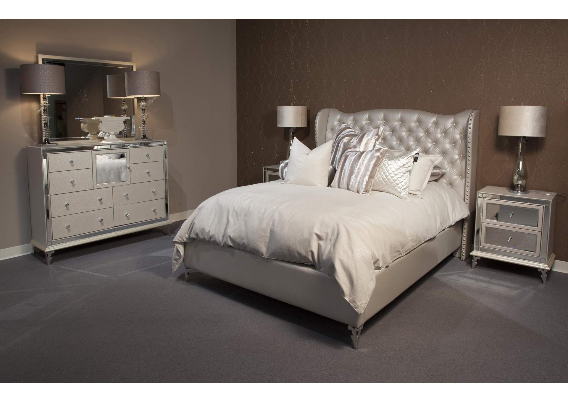 Hollywood Loft Queen Bed Frost Best, Ashley Gerlane King Upholstered Bed