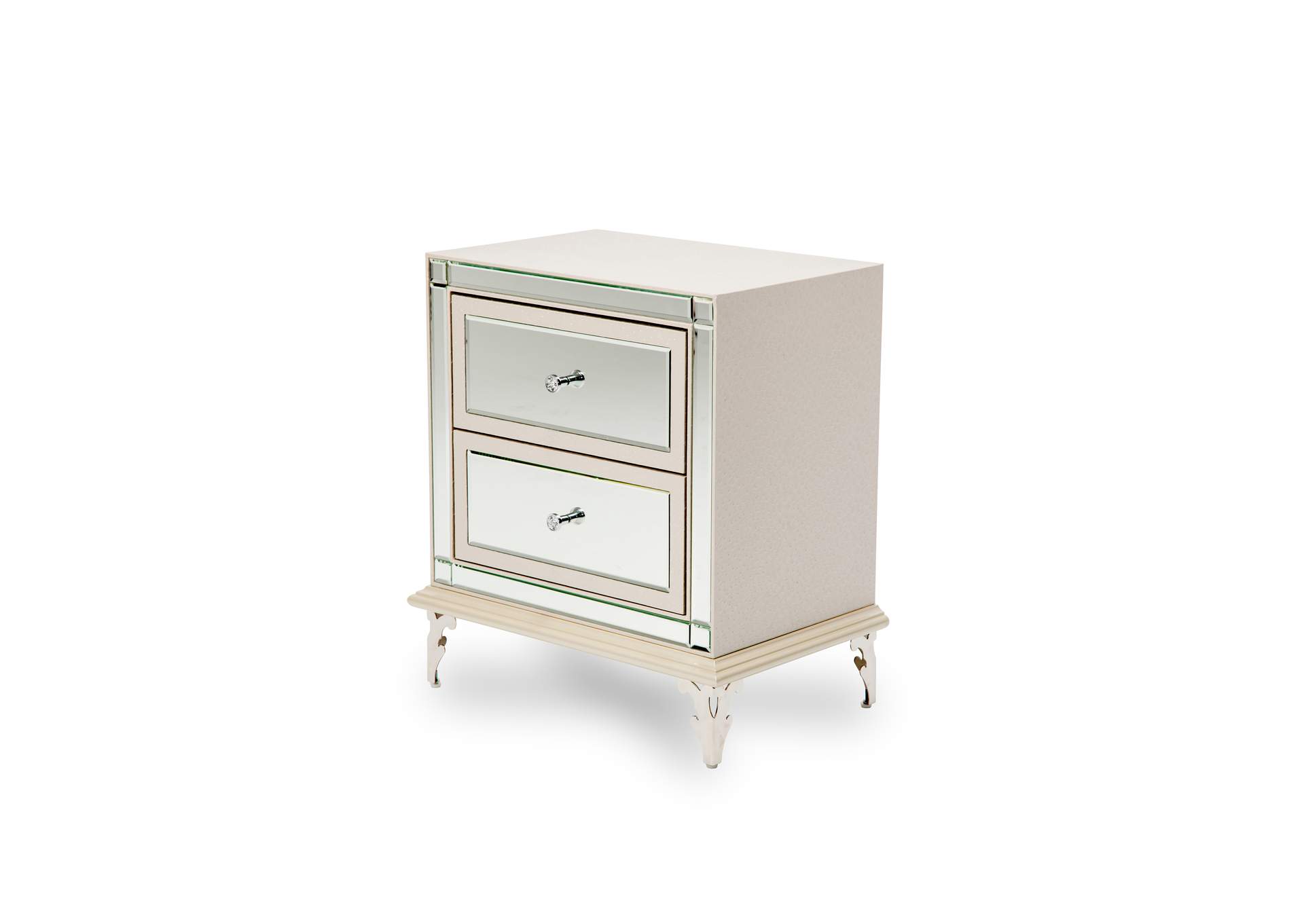 Hollywood Loft Upholstered Nightstand Frost,Michael Amini (AICO)
