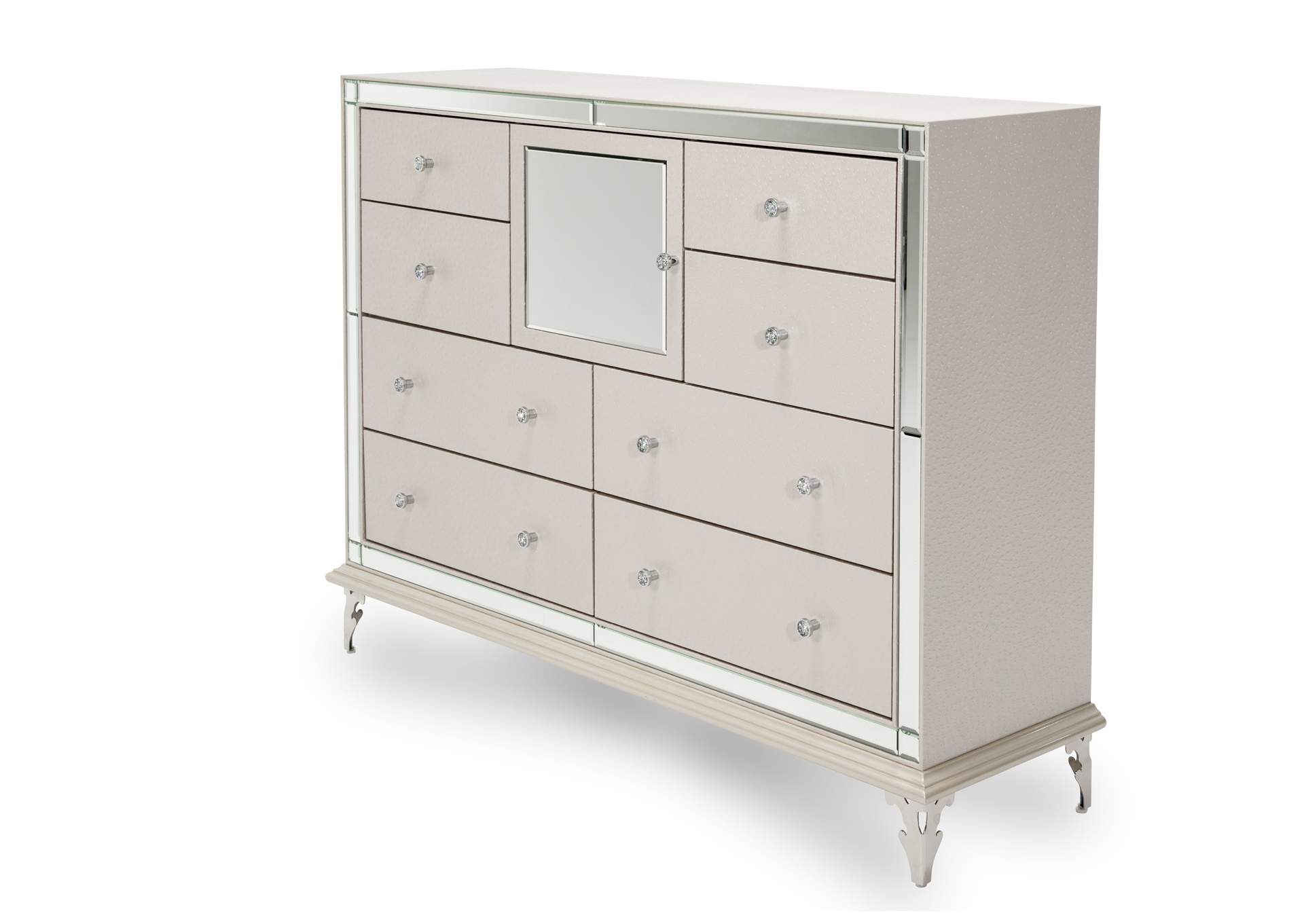 Hollywood Loft Upholstered Dresser Frost,Michael Amini (AICO)