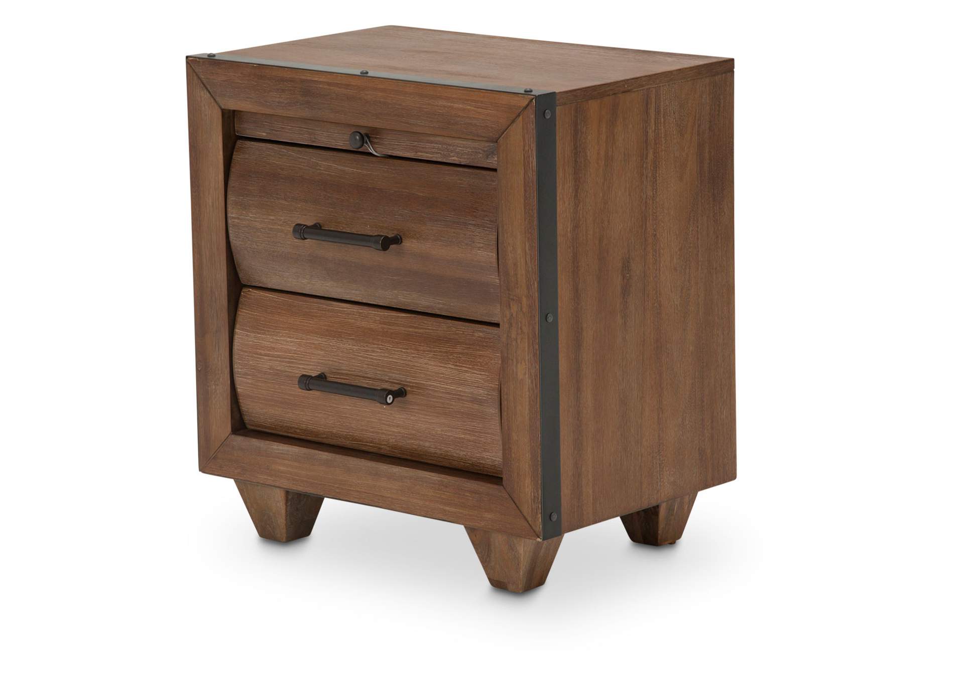 Brooklyn Walk Nightstand, 2 Drawers Burnt Umber,Michael Amini (AICO)