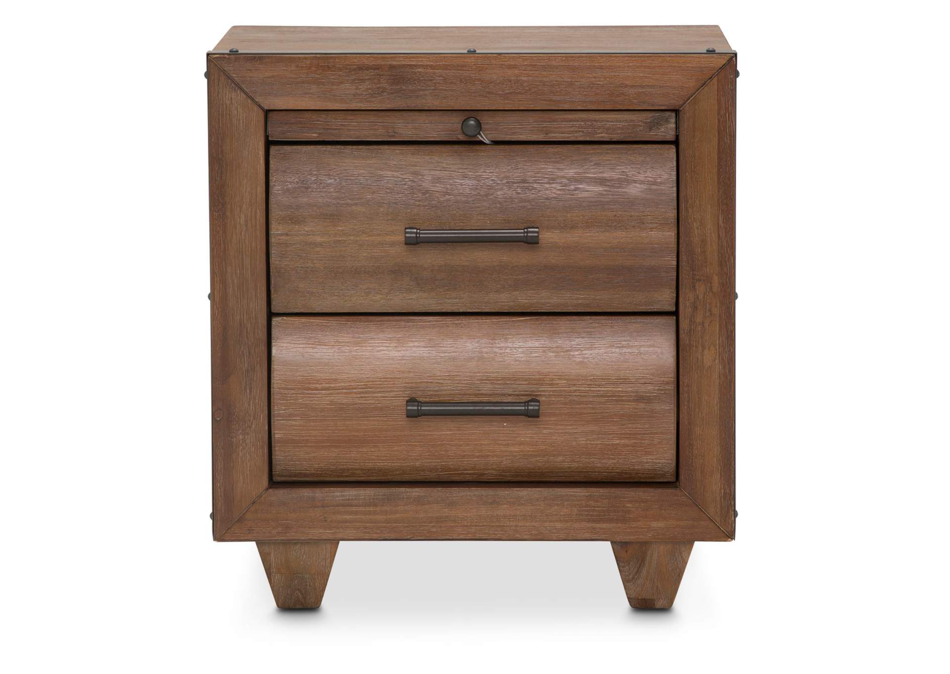 Brooklyn Walk Nightstand, 2 Drawers Burnt Umber,Michael Amini (AICO)