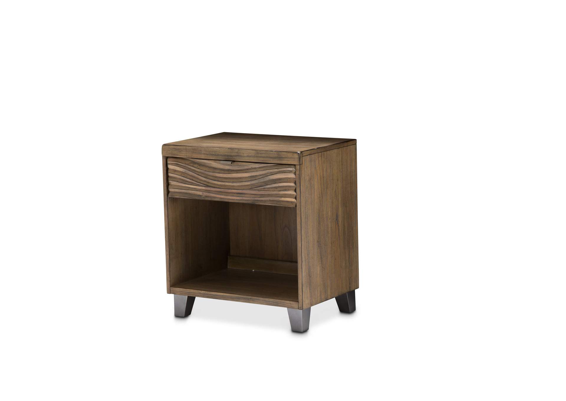 Del Mar Sound Nightstand, 1 Drawer Boardwalk,Michael Amini (AICO)