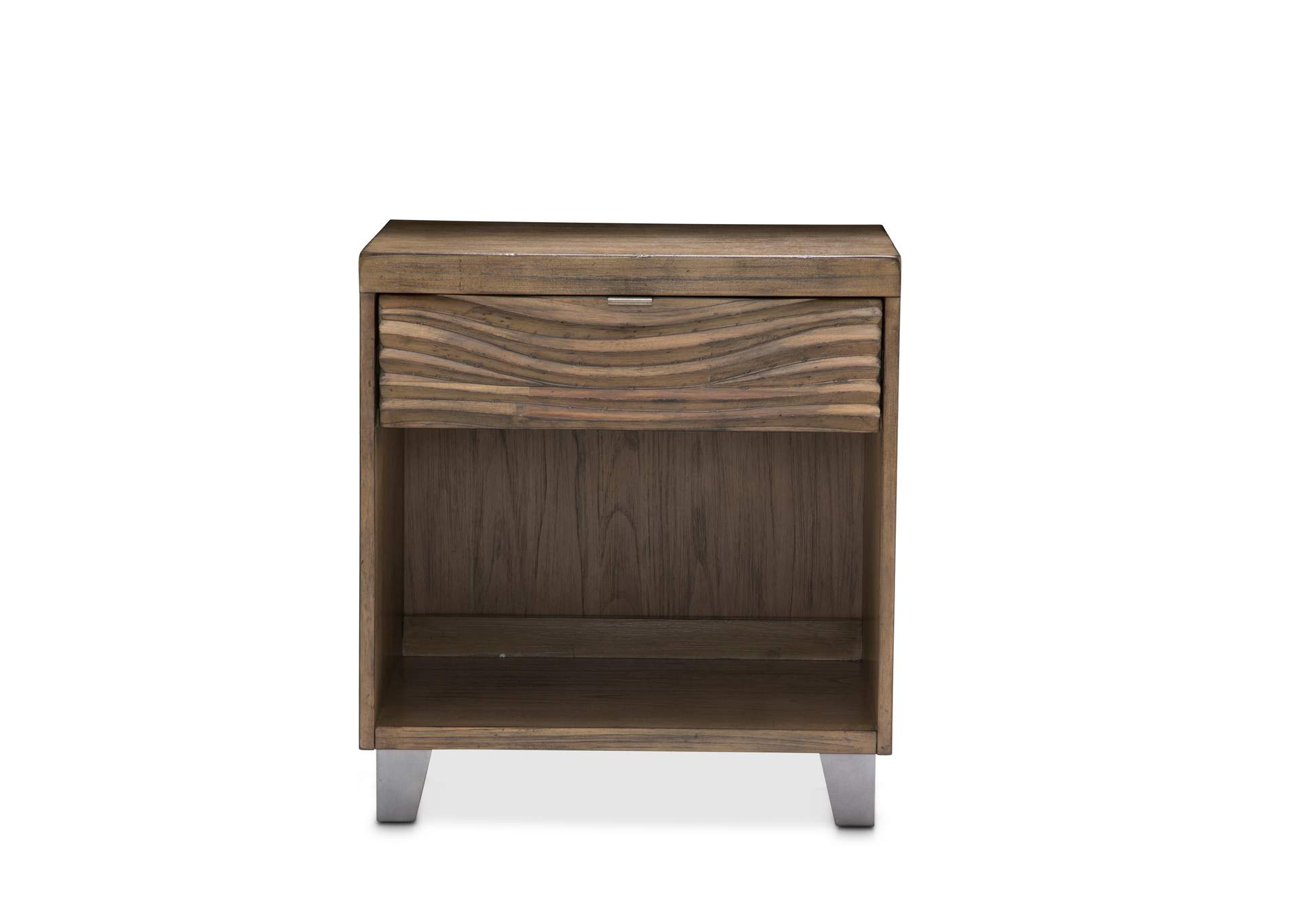 Del Mar Sound Nightstand, 1 Drawer Boardwalk,Michael Amini (AICO)