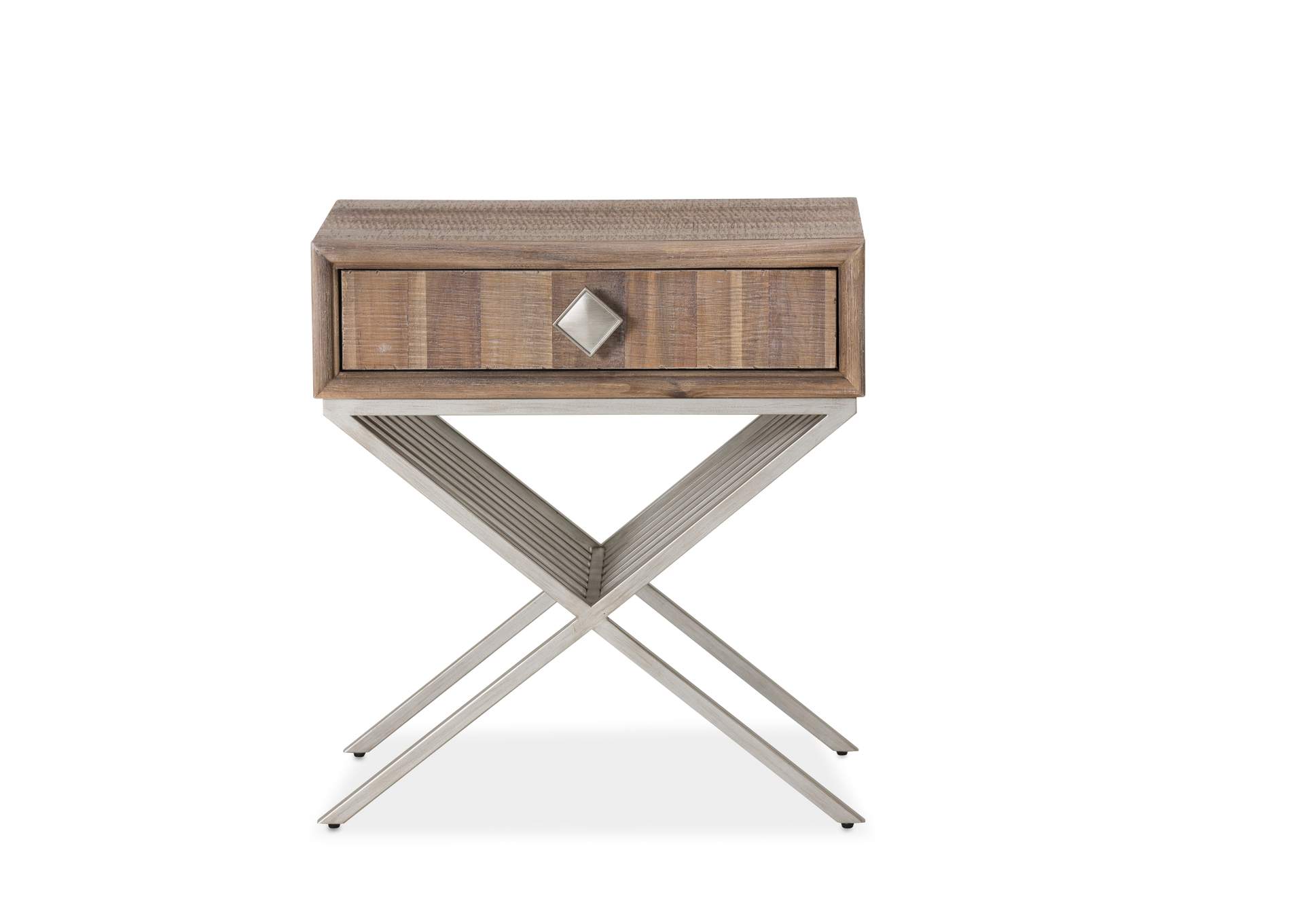 Hudson Ferry Side Table w/ Drawer Driftwood,Michael Amini (AICO)