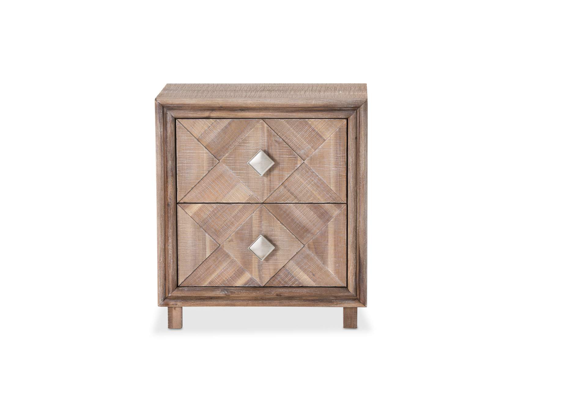 Hudson Ferry Nightstand, 2 Drawer Driftwood,Michael Amini (AICO)