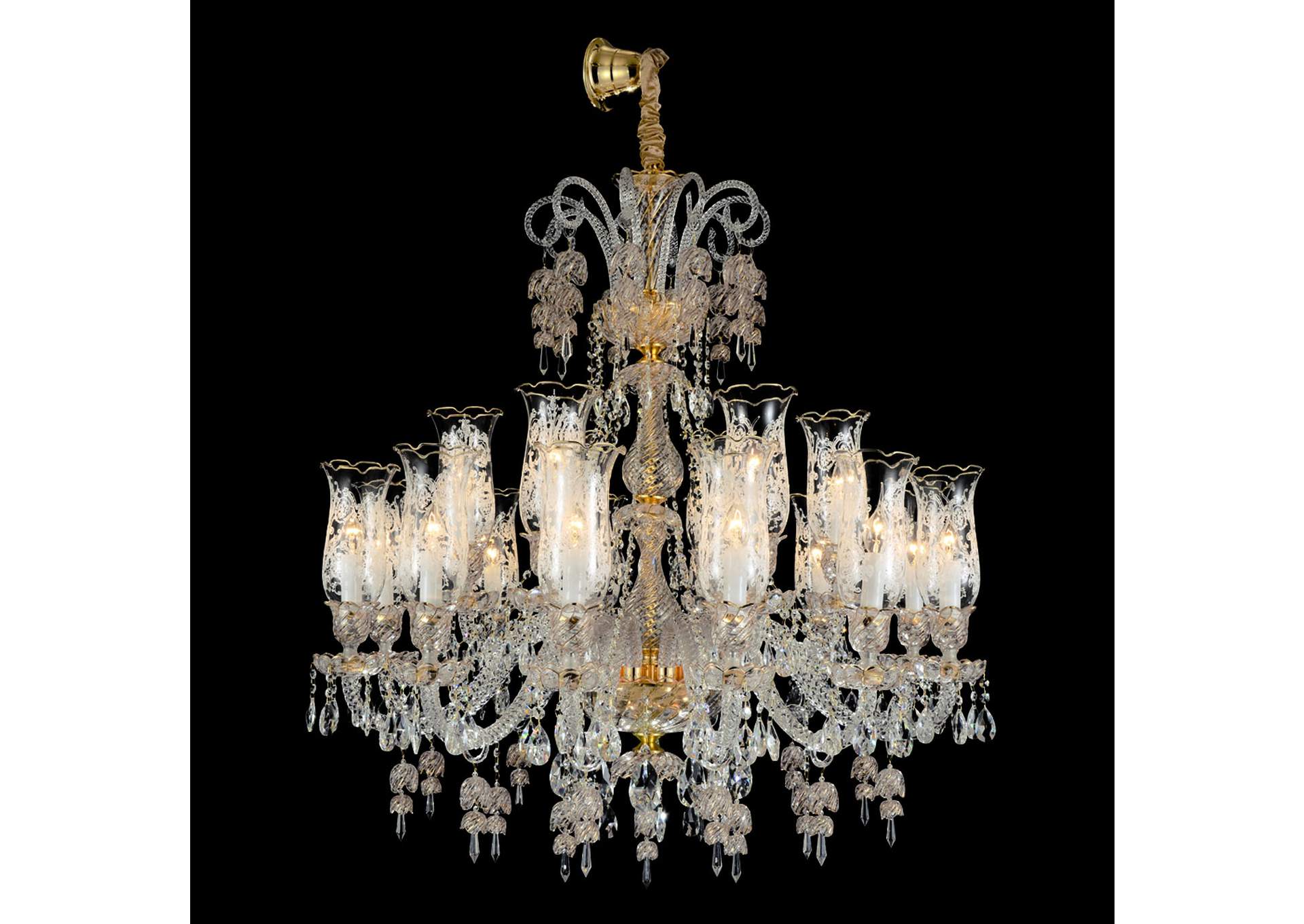 Garnier 18 Light Chandelier Gold,Michael Amini (AICO)