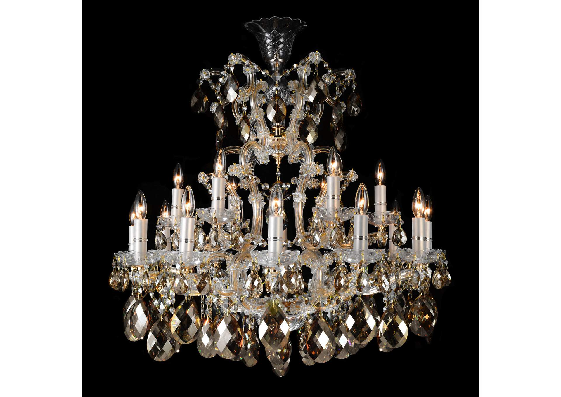 La Scala 19 Light Chandelier Cognac,Michael Amini (AICO)