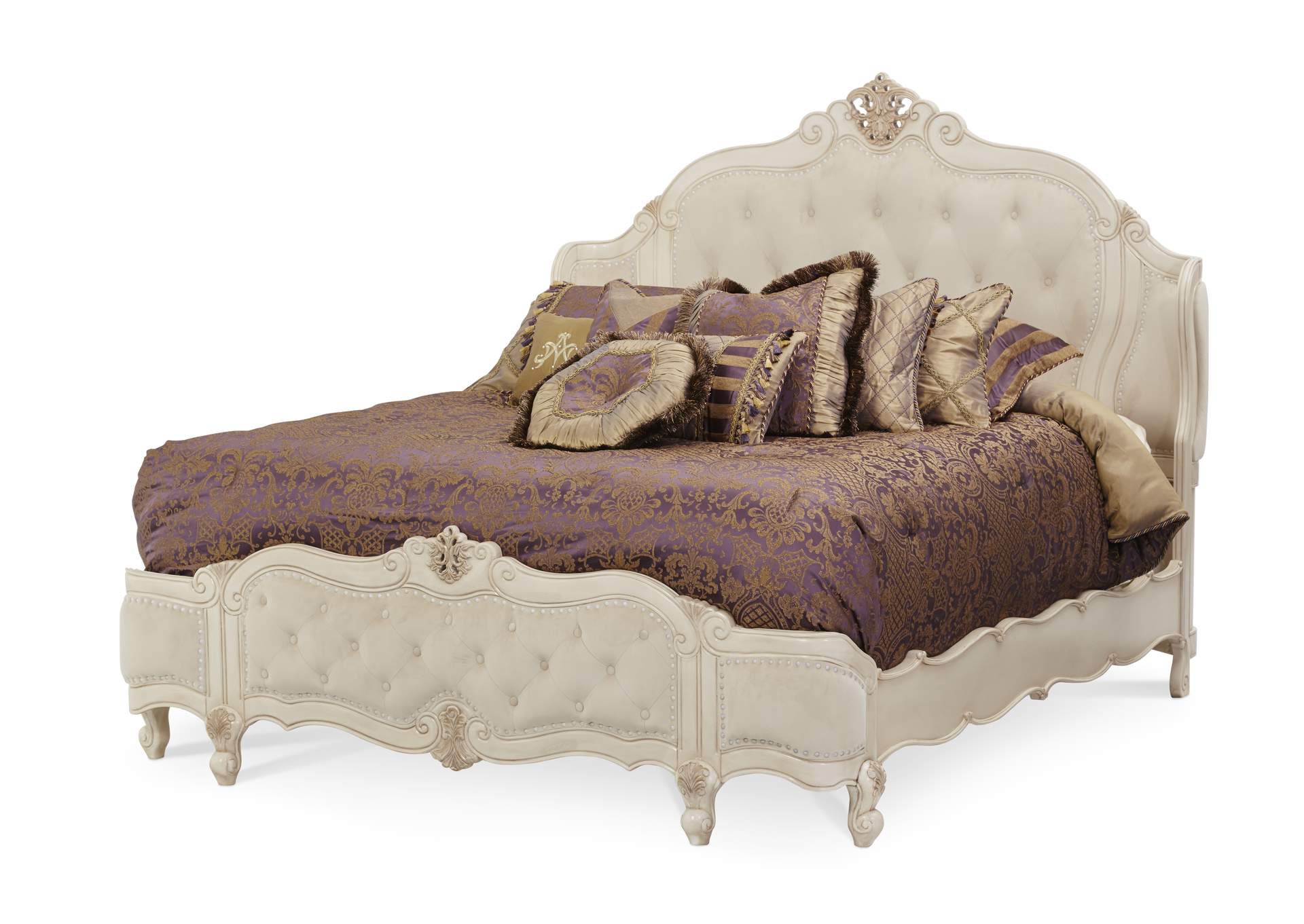 Lavelle Blanc Queen Wing Mansion Bed,Michael Amini (AICO)