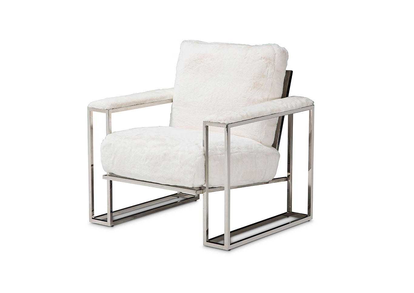 Astro Faux Fur Chair StainlessSteel,AICO