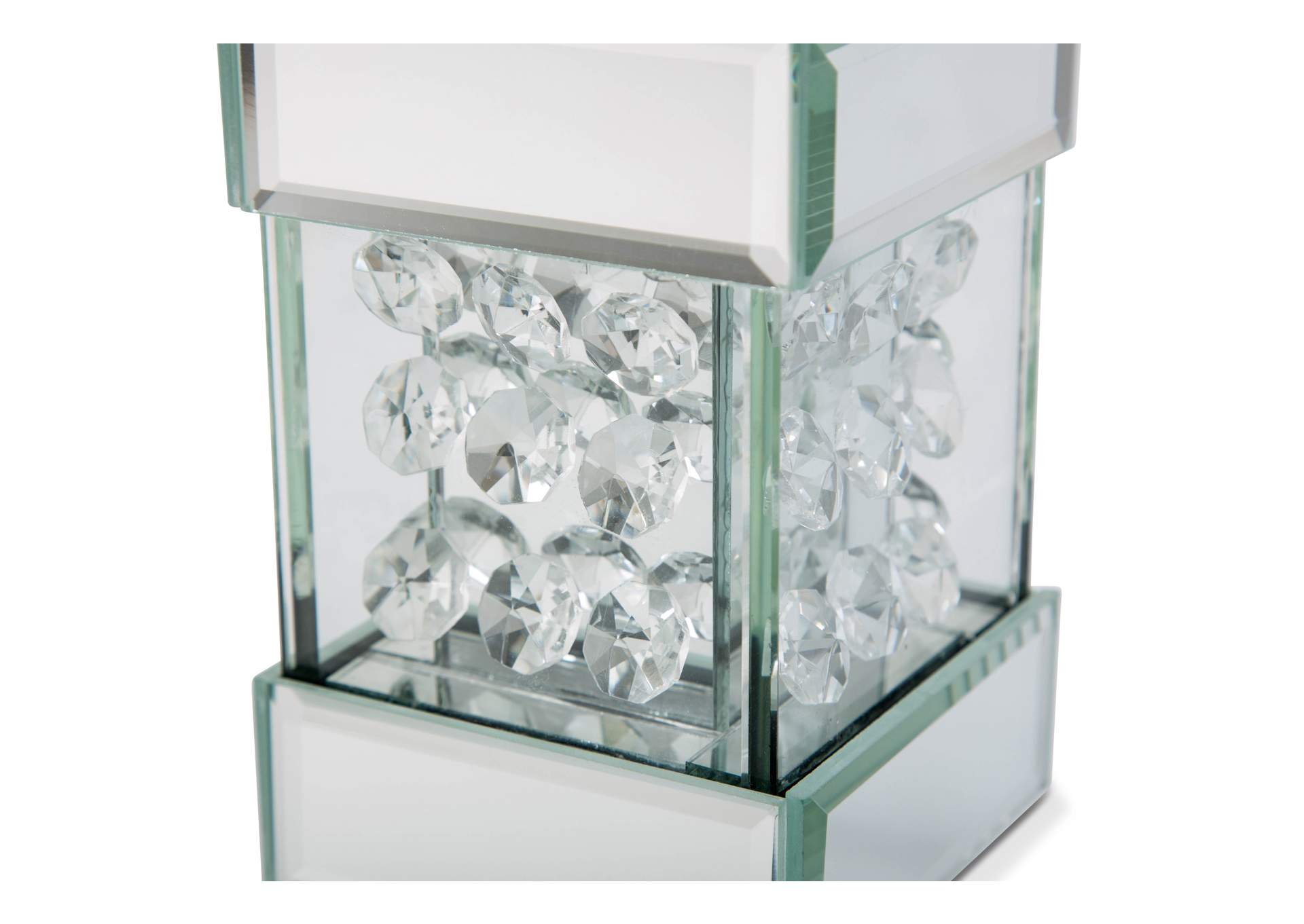 Montreal Mirrored/Crystal Candle Holder,Tall,-Pack/2,Michael Amini (AICO)