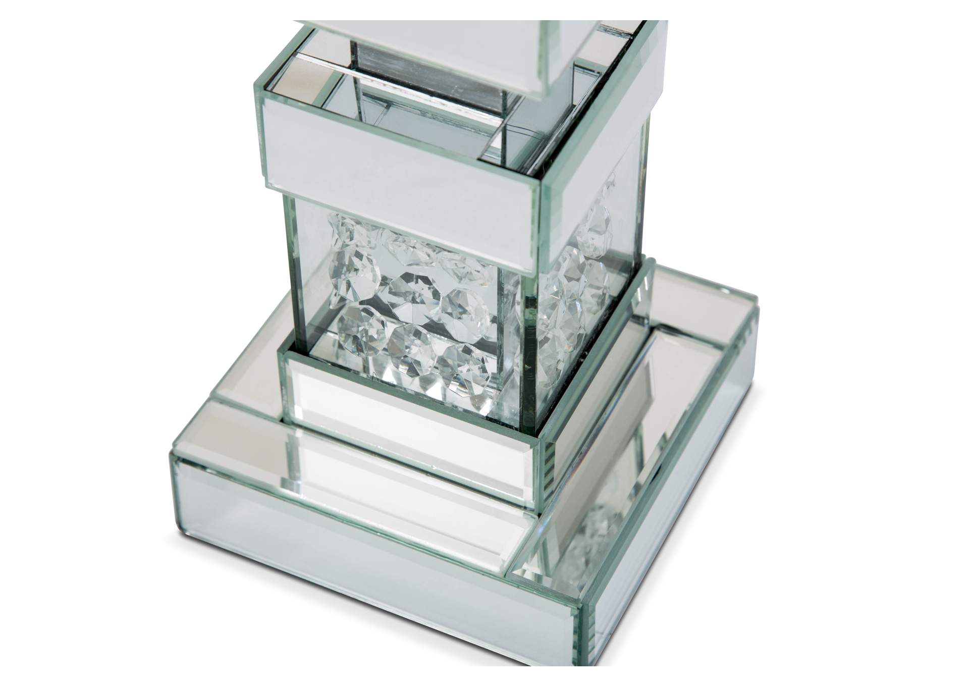 Montreal Mirrored/Crystal Candle Holder,Tall,-Pack/2,Michael Amini (AICO)