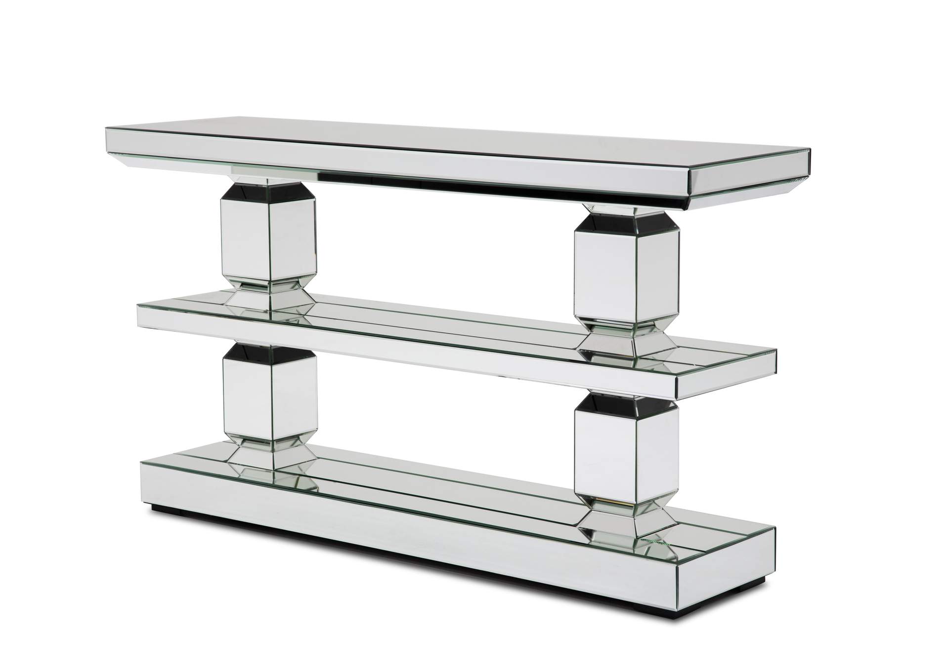 Montreal Mirrored Console Table Shelf w/Base, 2pc,Michael Amini (AICO)