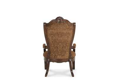 Windsor Court Arm Chair-FabricBack Vintage Fruitwood,Michael Amini (AICO)