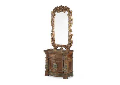 Image for Villa Valencia "Bedside Chest and Mirror"Classic Chestnut