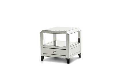 Image for Montreal Mirrored Square Accent Table w/Drawer