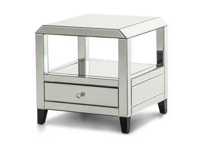 Image for Montreal Mirrored Square Accent Table w/Drawer