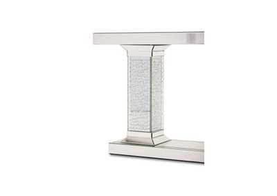 Montreal Mirrored Console Table Columns w/Crstl Accnts,2pc