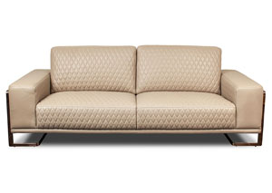 Image for Gianna Leather StandardSofa in Lt. Coffee RoseGold