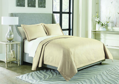 Potenza 3pc Queen Bed Throw Set Pearl
