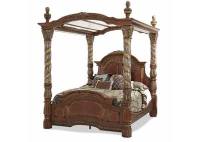 Image for Villa Valencia Classic Chestnut Eastern King Canopy Bed