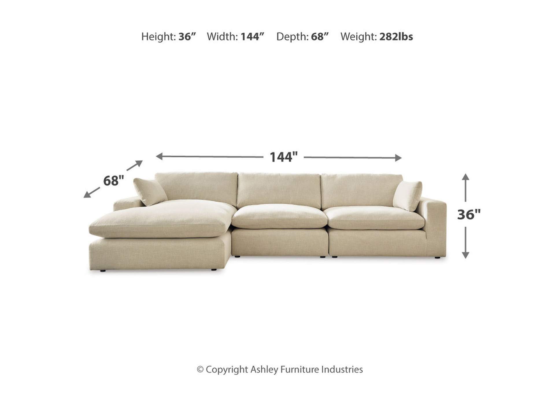 Elyza 3-Piece Sectional with Chaise,Benchcraft