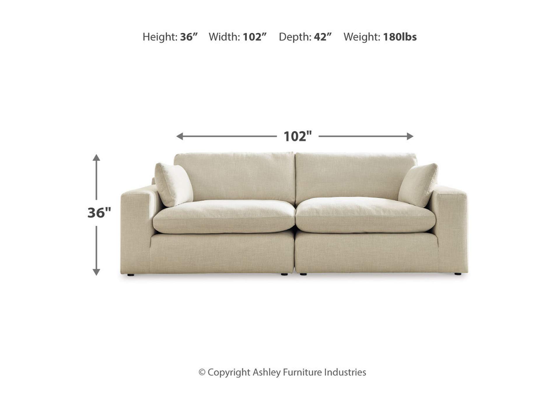 Elyza 2-Piece Sectional Loveseat,Benchcraft