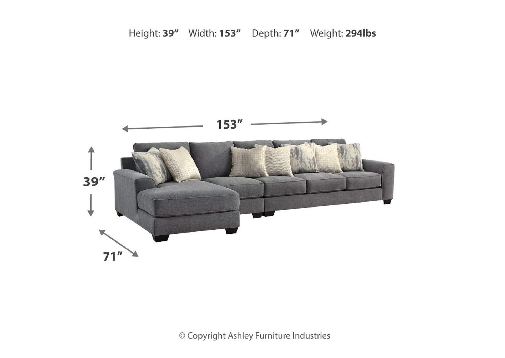 Castano 3-Piece Sectional with Chaise,Ashley