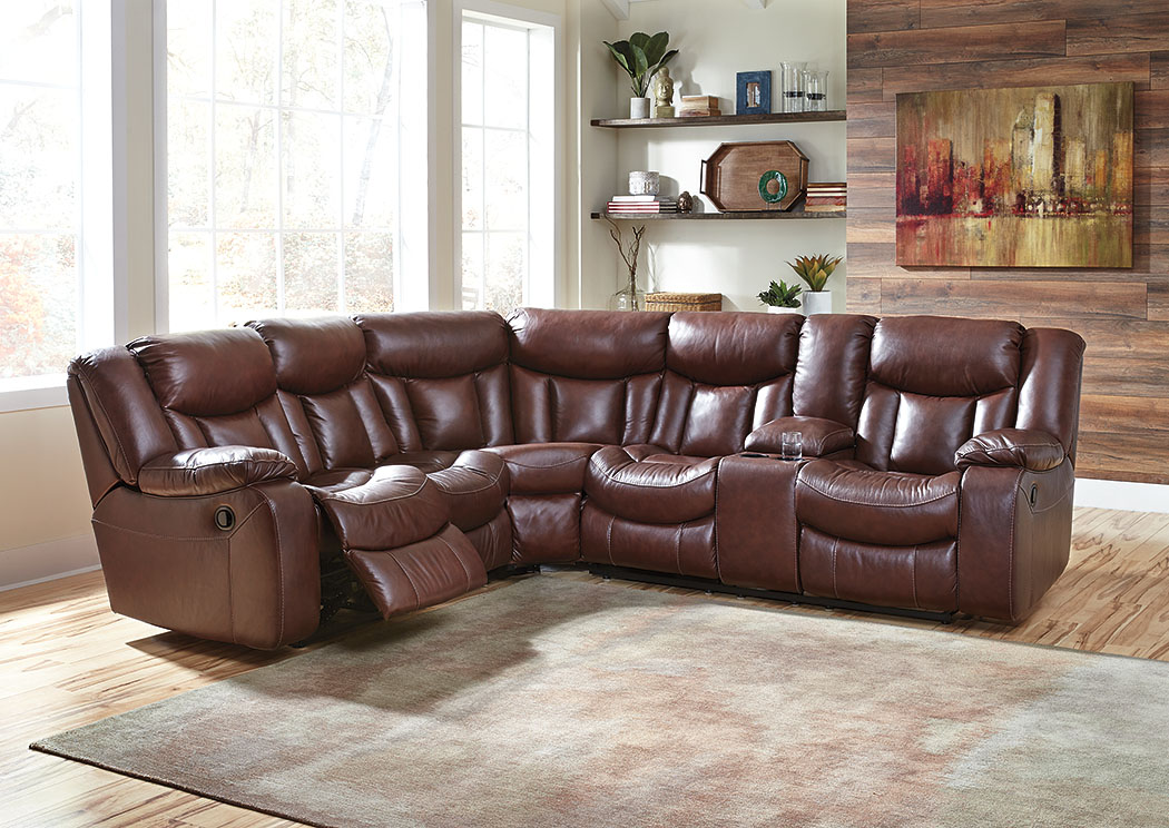 Amaroo Brown Reclining Sectional,ABF Benchcraft