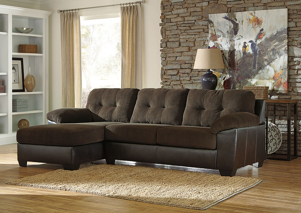 Vanleer Chocolate Left Facing Chaise End Sectional,ABF Benchcraft