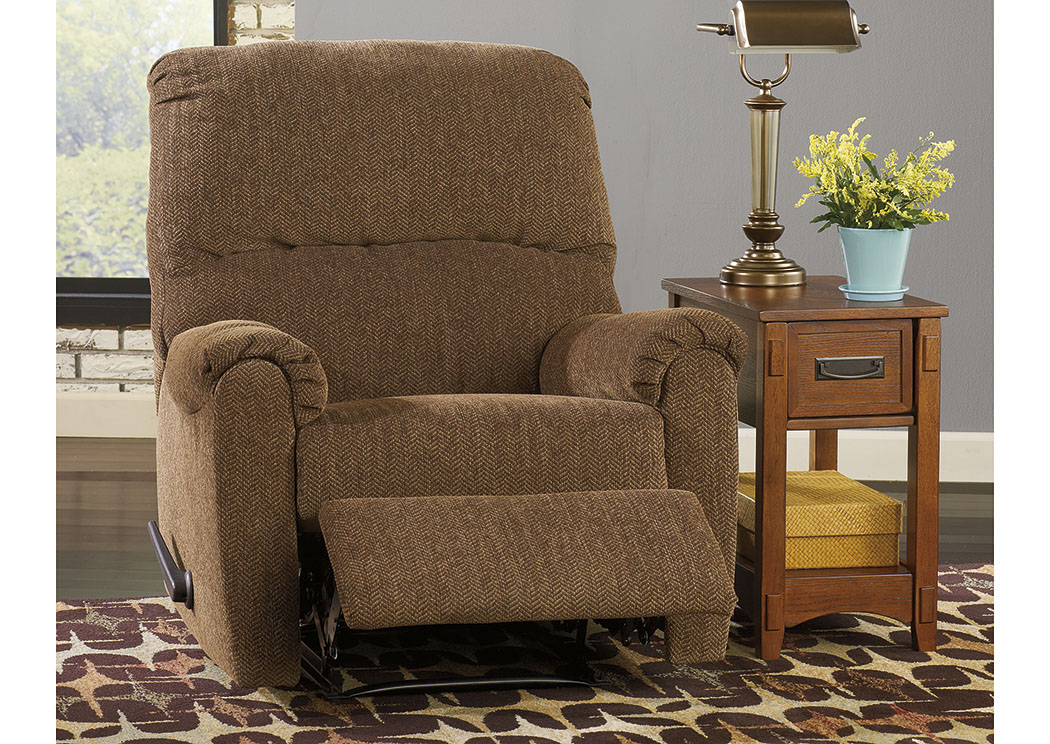 Pranit Walnut Zero Wall Recliner,ABF Signature Design by Ashley